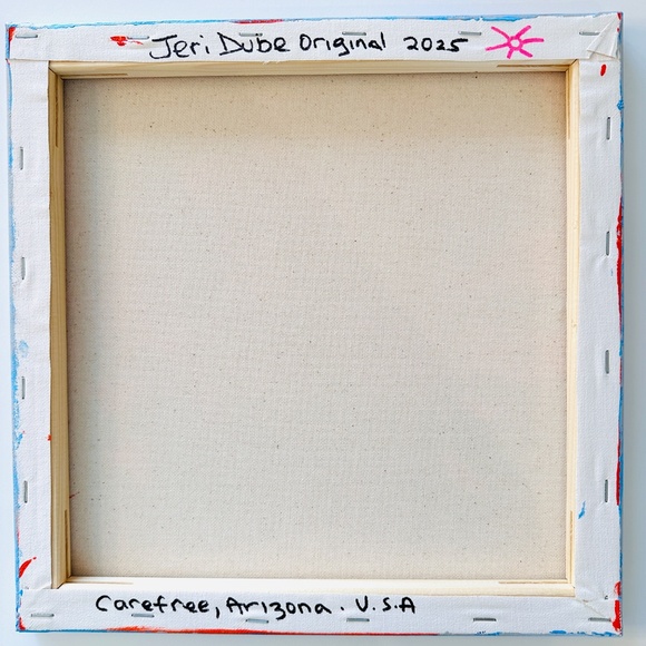 Original Floral Bouquet Painting Modern Abstract Art 12 x12 Canvas One of a Kind - Picture 8 of 8